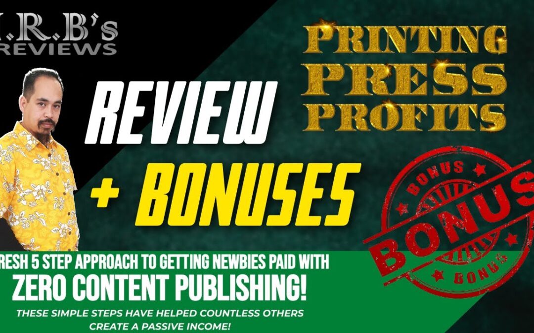 Printing Press Profits ✨ Amazon KDP For Beginners✨ PPP Review 🏵️ + BONUSES! 🏵️ J.R.B's Reviews