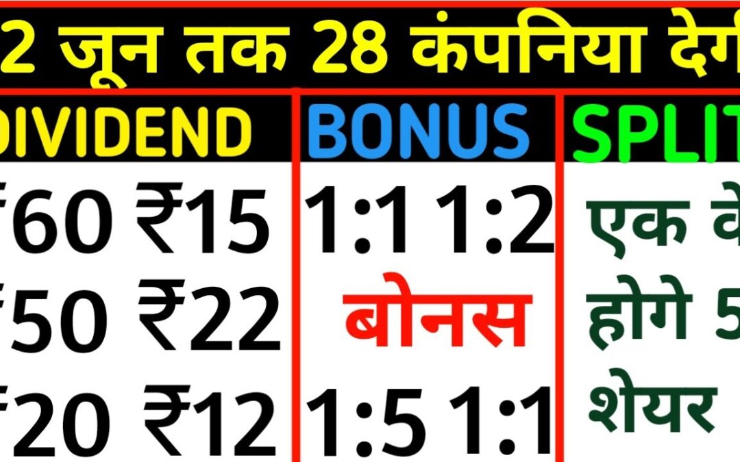 19 To 22 June dividend Bonus and stock split AKI India share blue star Gulshan polyols Indiamart