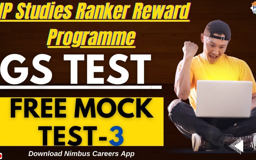 FREE Mock Test | HP Studies Ranker Reward Program | GS Mock Test -3 |  8th October 2023 | HP Studies