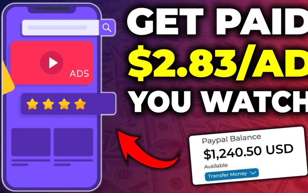 Get Paid $2.83 Per Ad You Click On (Get Paid to Watch Ads) | FREE PAYPAL MONEY Website